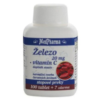 MEDPHARMA Železo 20 mg + vitamín C 100 + 7 tabliet ZADARMO