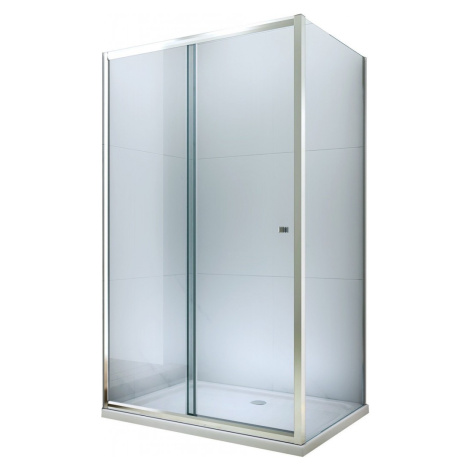 MEXEN/S - Apia sprchovací kút posuvný 100x90, sklo transparent, chrom + vanička 840-100-090-01-0
