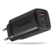 AXAGON ACU-DPQ65 GaN Wall charger, 3x port (USB + dual USB-C), PD3.0/QC4+/PPS/Apple, 65W, black