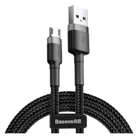 Nabíjací a dátový kábel USB, microUSB, 300 cm, 2000 mA, s ochranou proti zlomeniu, vzor šnúrky, 