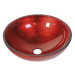 SAPHO - MURANO ROSSO IMPERO sklenené umývadlo na dosku, priemer 40cm, červené AL5318-63