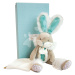 Plyšový zajačik Bunny Almond Lapin de Sucre Doudou et Compagnie tyrkysový 31 cm v darčekovom bal