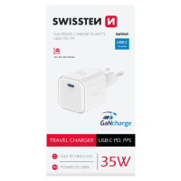 SWISSTEN GaN Travel Charger 1xUSB-C 35W PD biela