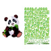 Sada nástenných samolepiek s pandou a písmenami Ambiance Bamboo