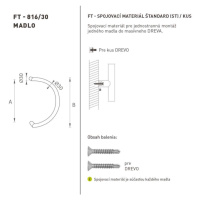 FT - MADLO kód 816 O 30 mm ST ks NEM - nerez matná (F60) 300 mm O 30 mm