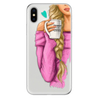 Odolné silikónové puzdro iSaprio - My Coffe and Blond Girl - iPhone X
