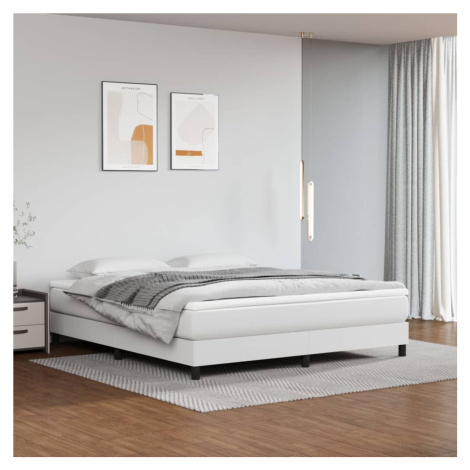 vidaXL Rám na boxspring posteľ, biely 180x200 cm, umelá koža