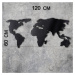 Nástenná kovová dekorácia Mapa sveta 60x120 cm čierna