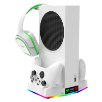 iPega XBS011S, multifunkčný nabíjací RGB stojan s chladením pre Xbox Series S + 2ks batérií