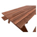 Masívny drevený pivný set so sklopnými lavicami 180 cm (morený)