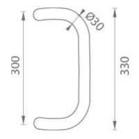 WA - MADLO M2 WA/B-DHP ks NEL - nerez lesklá O 30 300 mm