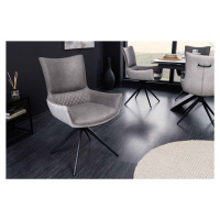 LuxD 28471 Dizajnová otočná stolička Wendell sivá / svetlosivá