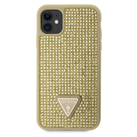 Guess Rhinestones Triangle Metal Logo Kryt pre iPhone 11 Gold