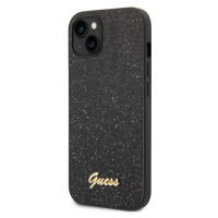 Plastové puzdro Guess na Apple iPhone 14 Pro GUHCP14LHGGSHK Glitter Flakes Metal Logo čierne
