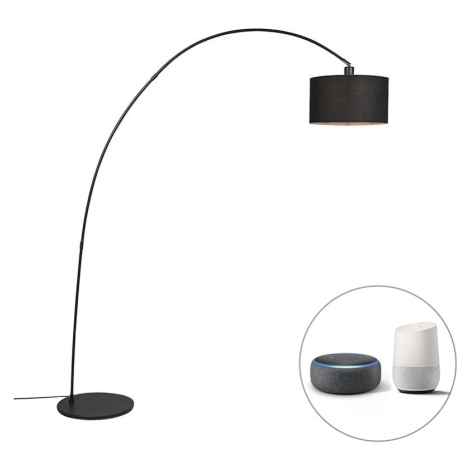 Inteligentná moderná oblúková lampa čierna vrátane WiFi G95 - Vinossa QAZQA