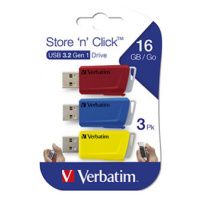 Verbatim USB flash disk, USB 3.0, 16GB, Store N Click, mix barev, 49306, USB A, s výsuvným konek