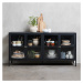 Čierna kovová vitrína 170x85 cm Carmel – Unique Furniture