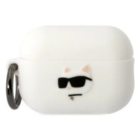 Púzdro Karl Lagerfeld AirPods Pro 2 cover white Silicone Choupette Head 3D (KLAP2RUNCHH)