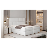 NABBI Ferine 145 čalúnená manželská posteľ s úložným priestorom biela