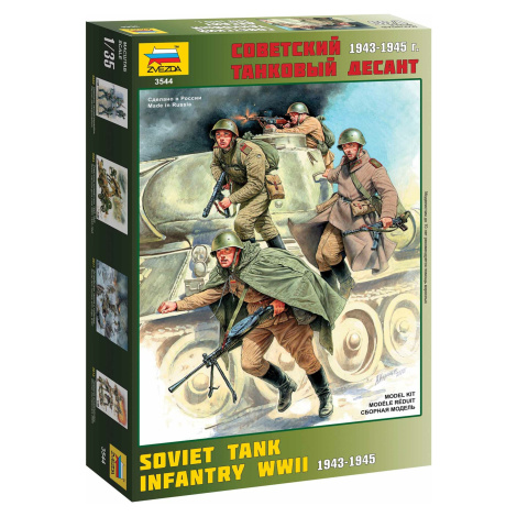 Model Kit figurky 3544 - Soviet Tank Infantry WWII (1:35) Zvezda