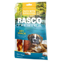 Pochúťka Rasco Premium byvolia koža obalená kačacím mäsom, tyčinky 18cm 3x140g