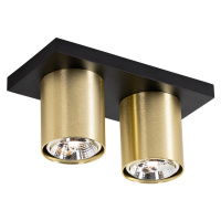 Moderné stropné bodové svietidlo čierne so zlatým 2-svetlom - Tubo