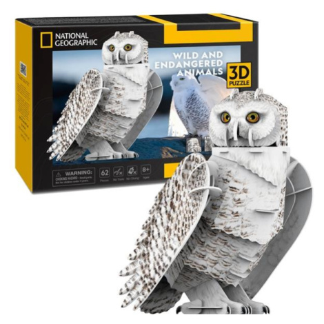 Puzzle 3D National Geographic Snežná sova - 62 dielikov