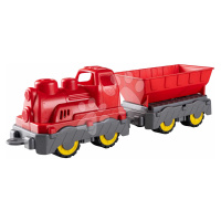 Nákladný vlak Mini Train With Wagon Power Worker BIG s vyklápateľným vozňom dĺžka 45 cm červený 