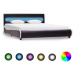 Rám postele s LED svetlom čierny, umelá koža 160 × 200 cm
