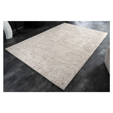 Estila Eegantný dizajnový koberec Lana obdĺžnikového tvaru béžovej farby s geometrickým zdobením