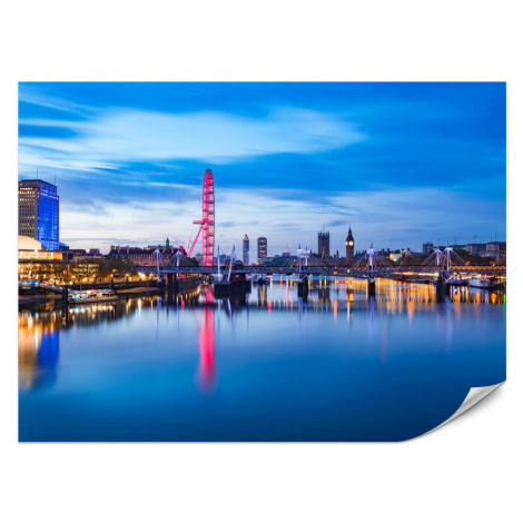 Muralo FOTOTAPETA Pre Obývaciu Izbu Panoráma London Eye Temža 450 x 315 cm