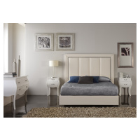 Estila Dizajnová kožená manželská posteľ Monica s elegantným prešívaným čelom a s úložným priest