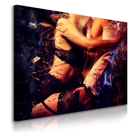 Muralo OBRAZ NA PLÁTNE CANVAS Sexy Pár Erotika Akt 3D 90 x 60 cm