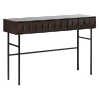 Tmavohnedý konzolový stolík s doskou v dubovom dekore 39x117 cm Latina – Unique Furniture