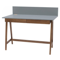 Sivý písací stôl s podnožím z jaseňového dreva Ragaba Luka Oak, dĺžka 110 cm