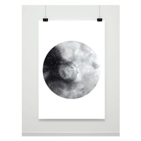 Biely závesný plagát s mesiacom