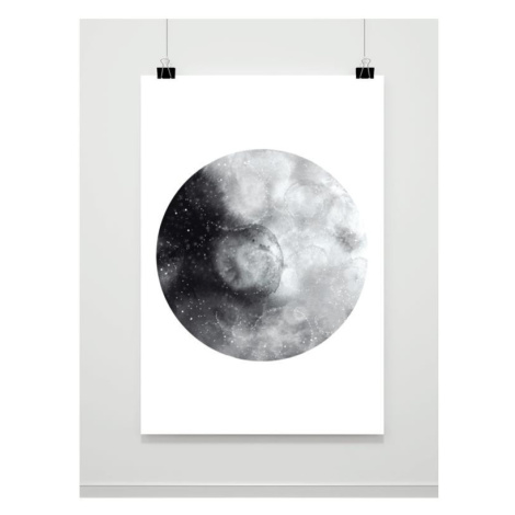 Biely závesný plagát s mesiacom