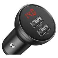 Nabíjačka do auta Baseus Digital Display Dual USB 4.8A Car Charger 24W Grey (6953156215399)
