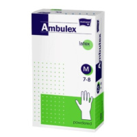 AMBULEX rukavice latexové veľkosť M 100 kusov