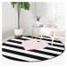 Čierno-biely detský koberec ø 100 cm Comfort – Mila Home