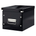 Čierny kartónový úložný box s vekom 26x26x24 cm Click&Store – Leitz