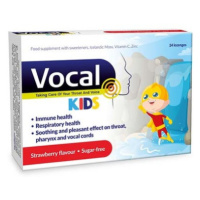 VOCAL Kids pastilky s jahodovou príchuťou bez cukru 24 ks