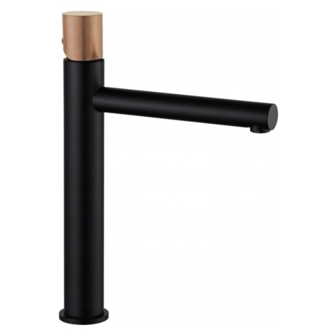 MEXEN/S - Elba One umývadlová batéria, čierna / ružové zlato 74111-76