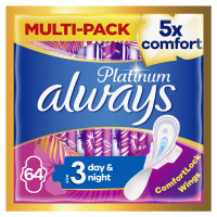 ALWAYS Platinum Day & Night (Veľkosť 3) Hygienické vložky s kridielka 64 ks