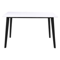 Biely jedálenský stôl s čiernou konštrukciou Bonami Essentials Vojens, 120 x 70 cm
