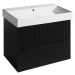 SAPHO - FILENA umývadlová skrinka 67x51,5x43cm, čierna mat strip FID1270BS