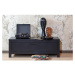 Čierny TV stolík z borovicového dreva 120x45 cm Bonk – Basiclabel
