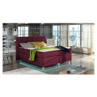 NABBI Barino 140 čalúnená manželská posteľ s úložným priestorom bordová