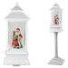 mamido  Vianočné dekorácie lampáš lampa s Santa Claus biele vianočné koledy svetla