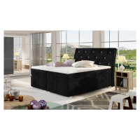 NABBI Beneto 180 čalúnená manželská posteľ s úložným priestorom čierna (Kronos 07)